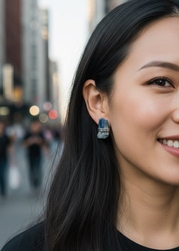 Blue Moon Stud Earrings