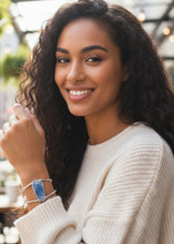 Load image into Gallery viewer, Blue Skies Stone Cuff Bracelet