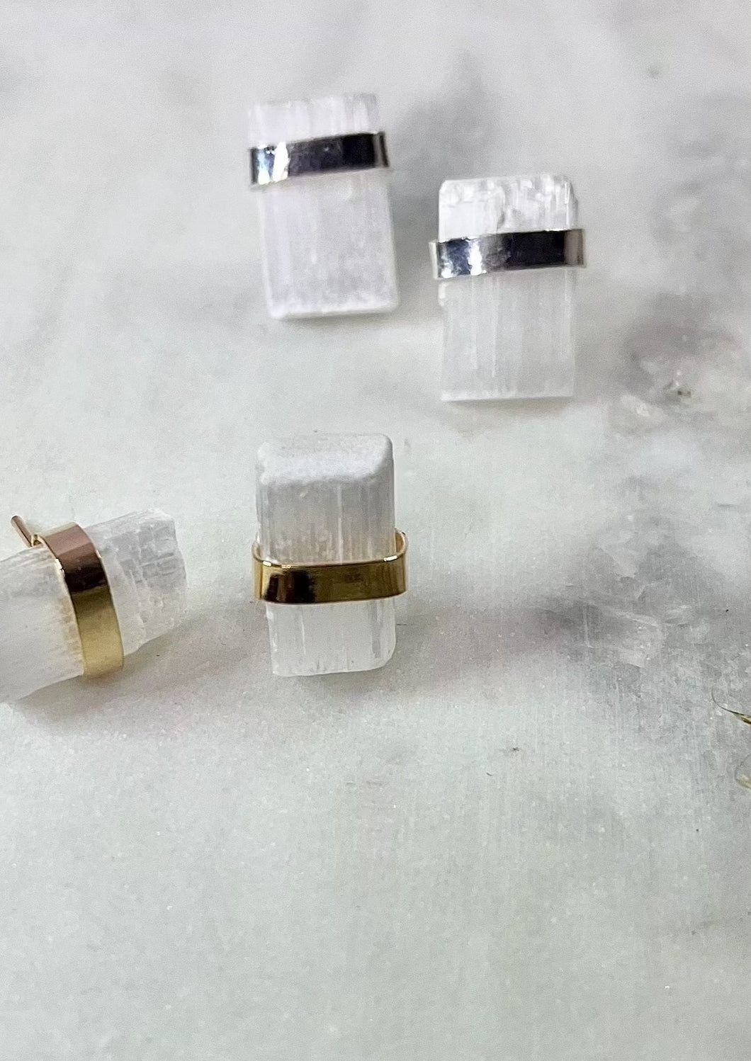 Selenite Studs