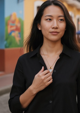 Load image into Gallery viewer, Broken Hearts  are Blue Necklace