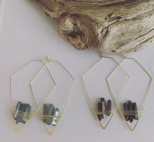 Load image into Gallery viewer, Geometric Gemstone Earrings